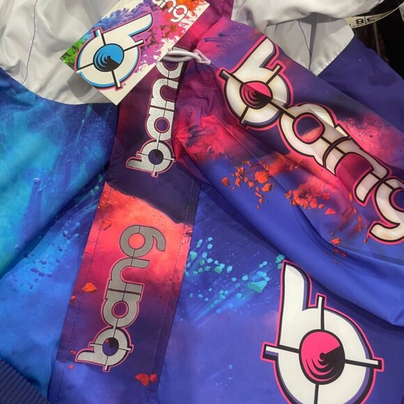 HOT PINK BLUE TIE DYE WINTERBREAKER COAT BANG ENERGY REVOLUTION SIZE M/L - Picture 14 of 16